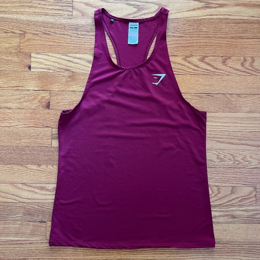 GYMSHARK Arrival Vest Tank Burgundy Small A18